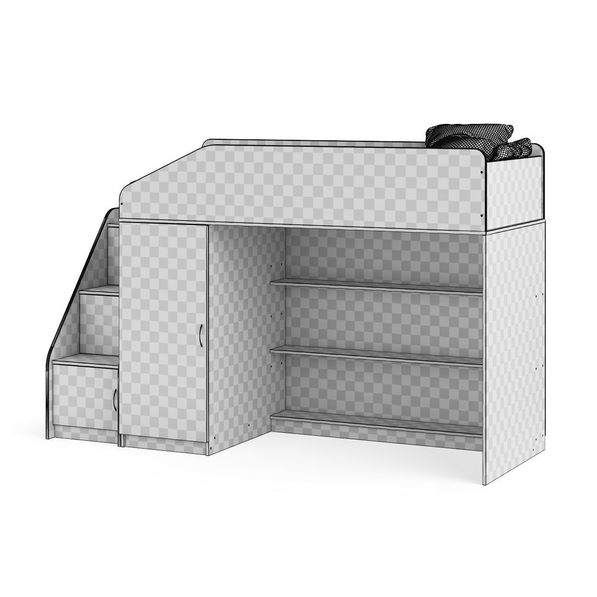 Legenda K11 with LY11 childrens modular bed 3D model_8