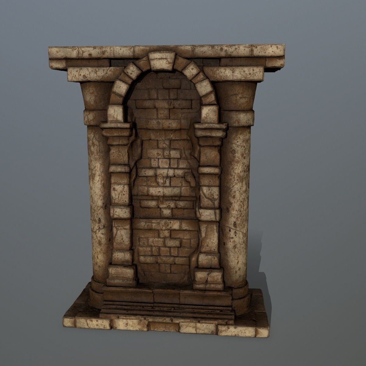 statue 2 column Low-poly 3D model_7