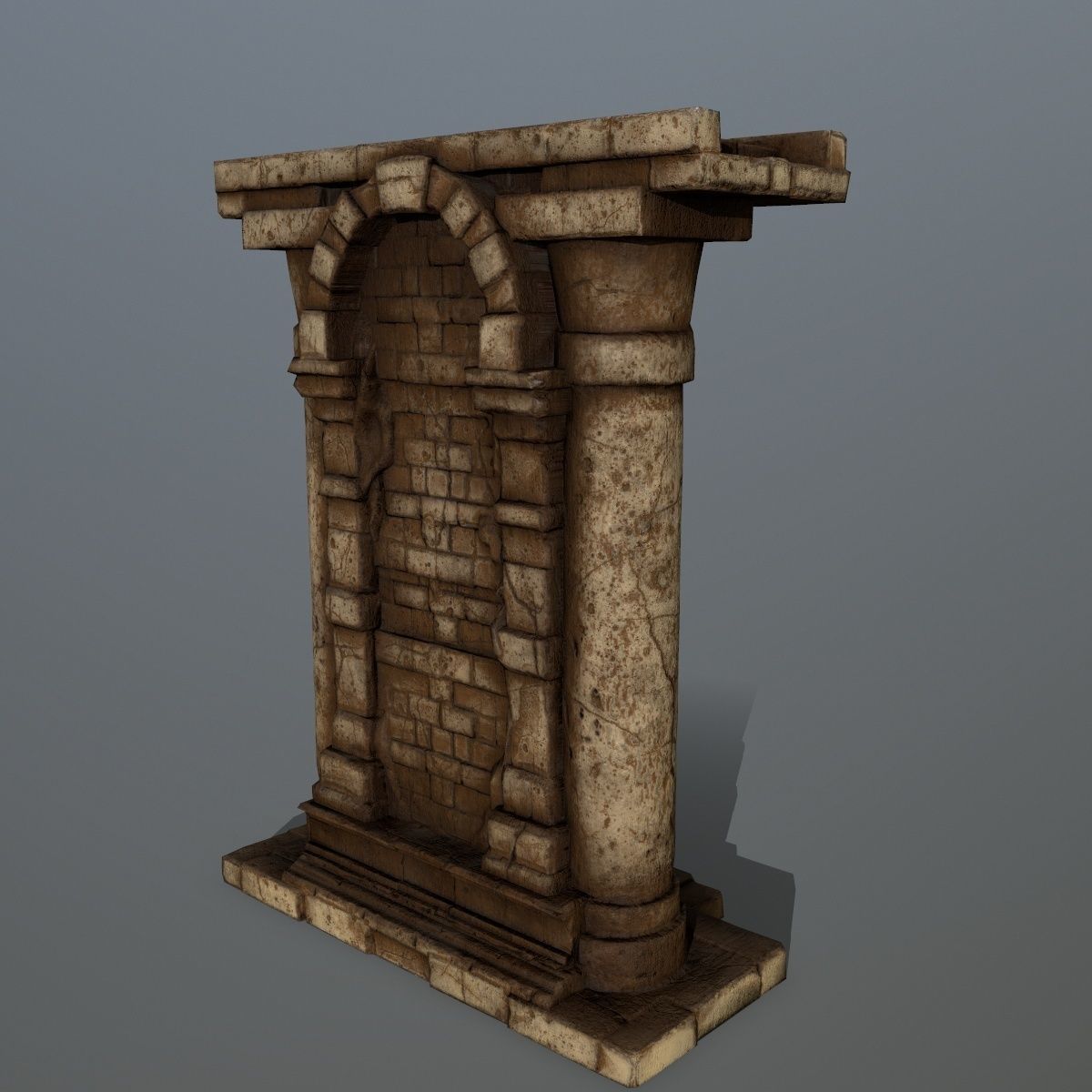 statue 2 column Low-poly 3D model_4