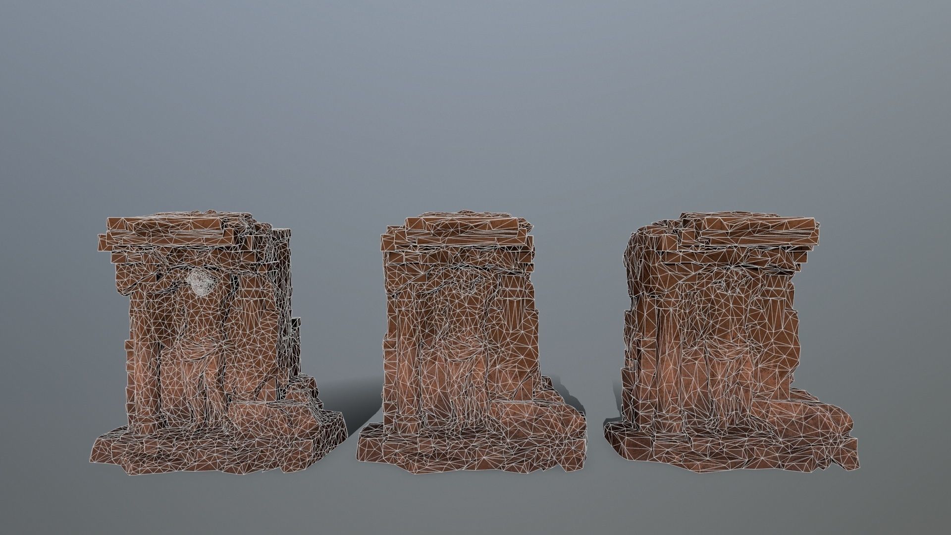 statue 2 stone Low-poly 3D model_1