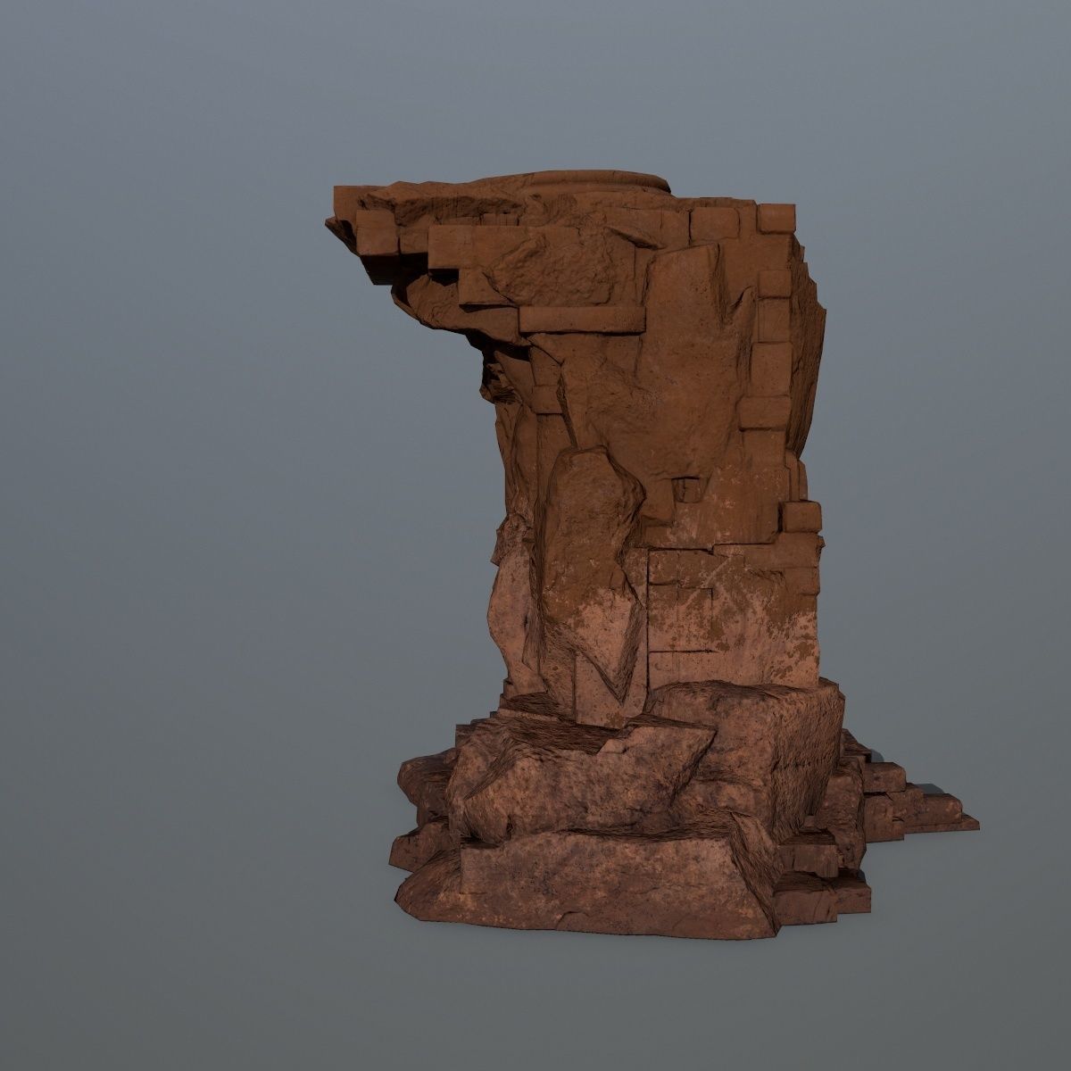 statue 2 stone Low-poly 3D model_8