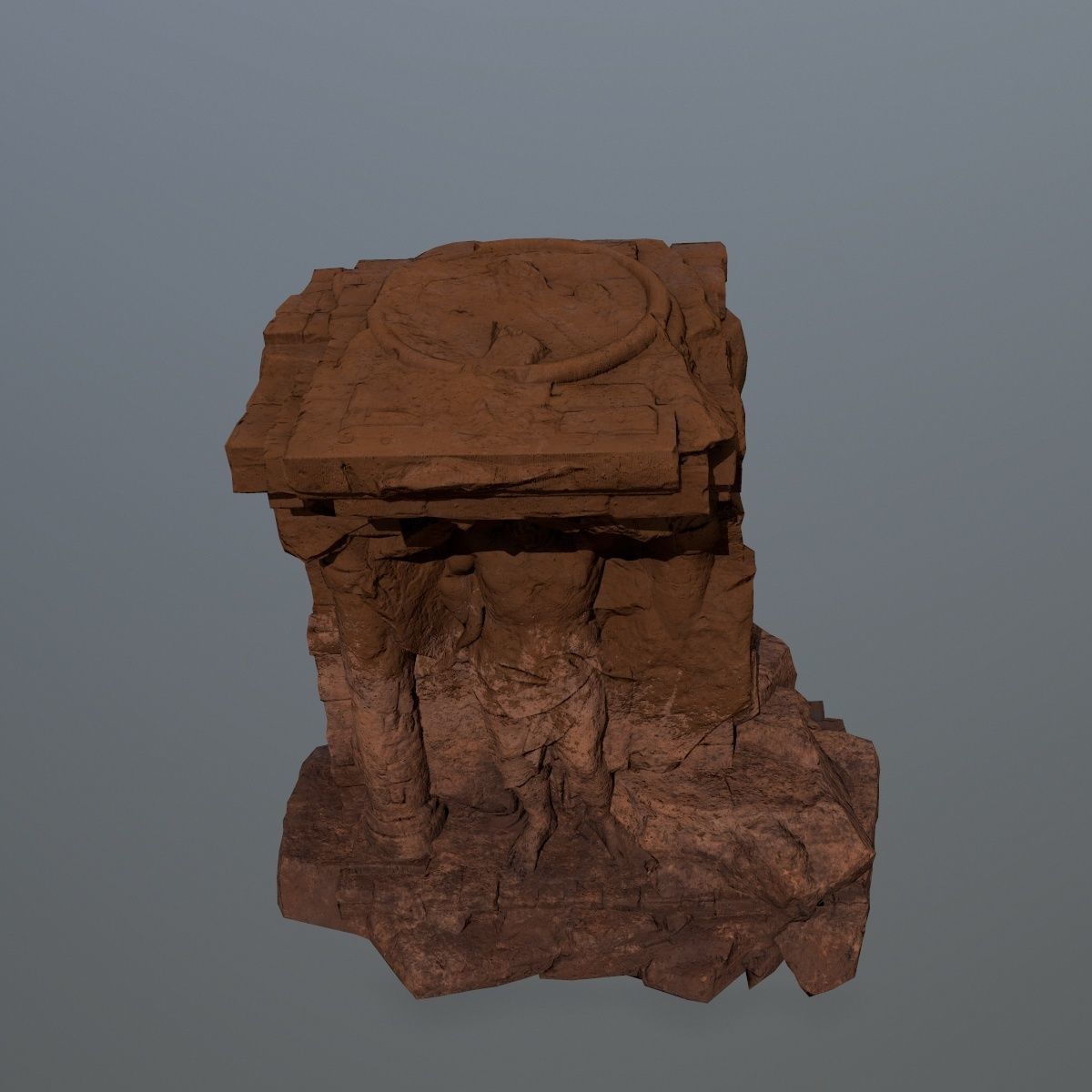 statue 2 stone Low-poly 3D model_11
