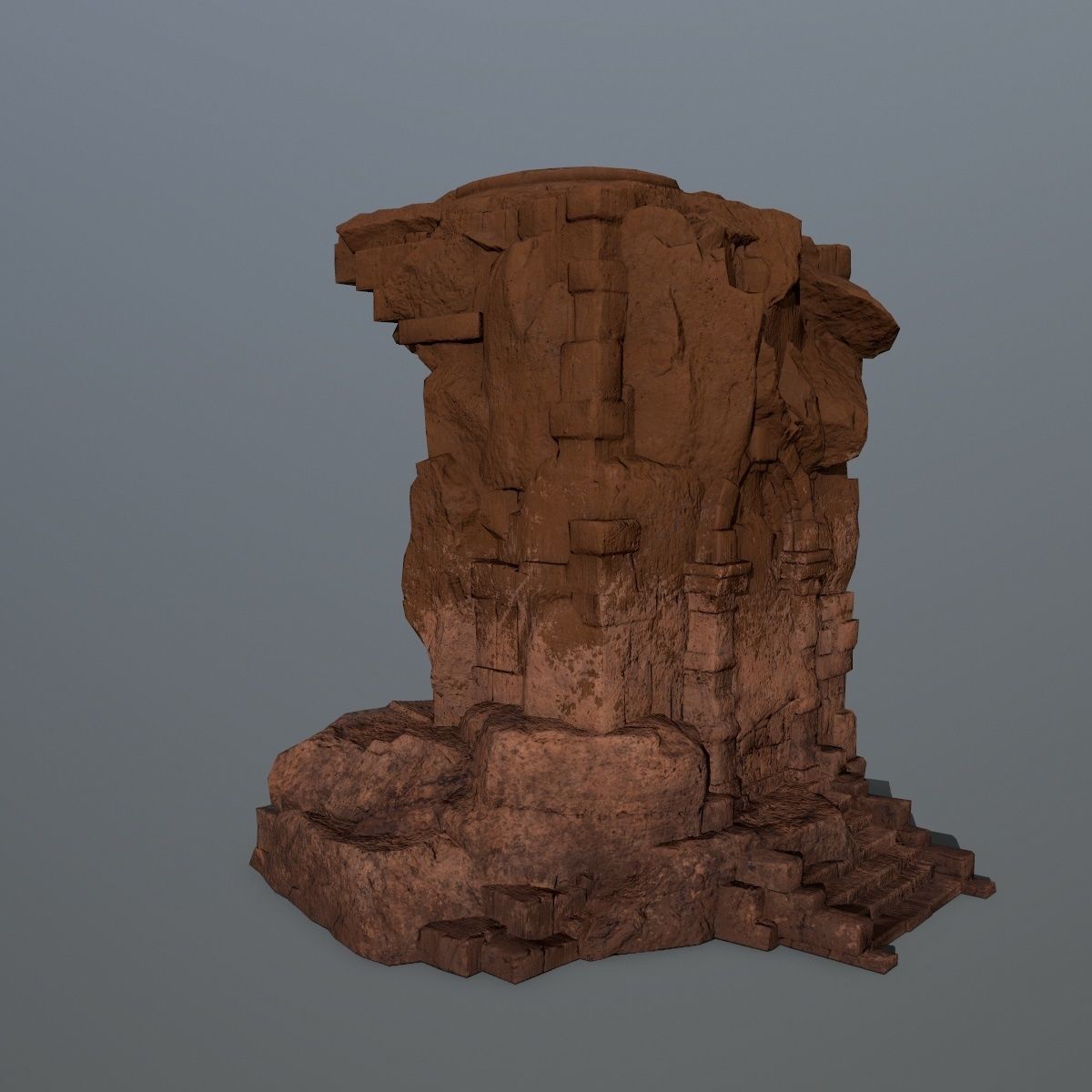 statue 2 stone Low-poly 3D model_7