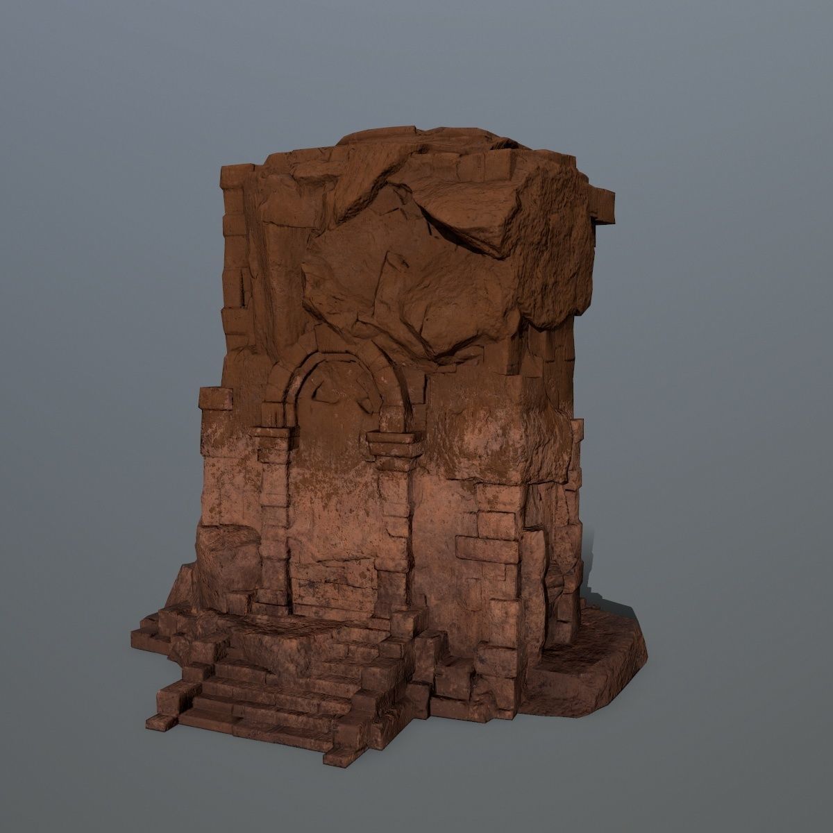 statue 2 stone Low-poly 3D model_5