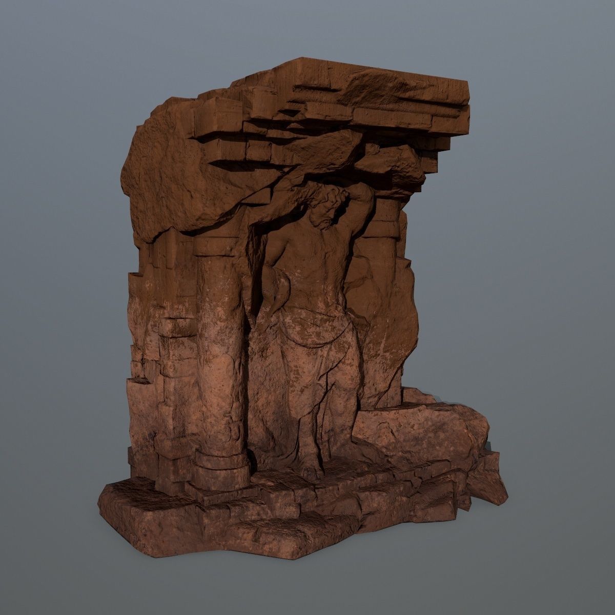 statue 2 stone Low-poly 3D model_2