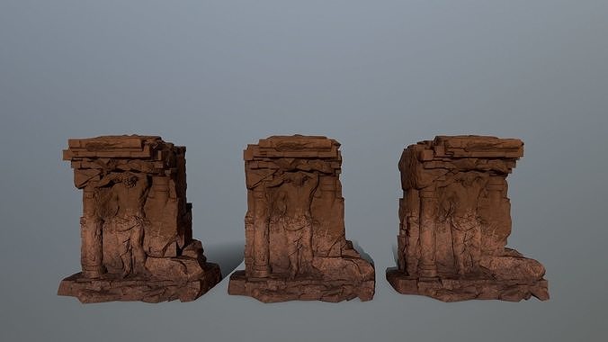 statue 2 stone Low-poly 3D model