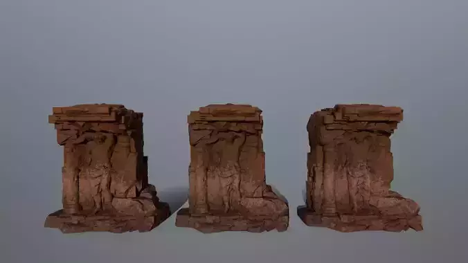 statue 2 stone Low-poly 3D model