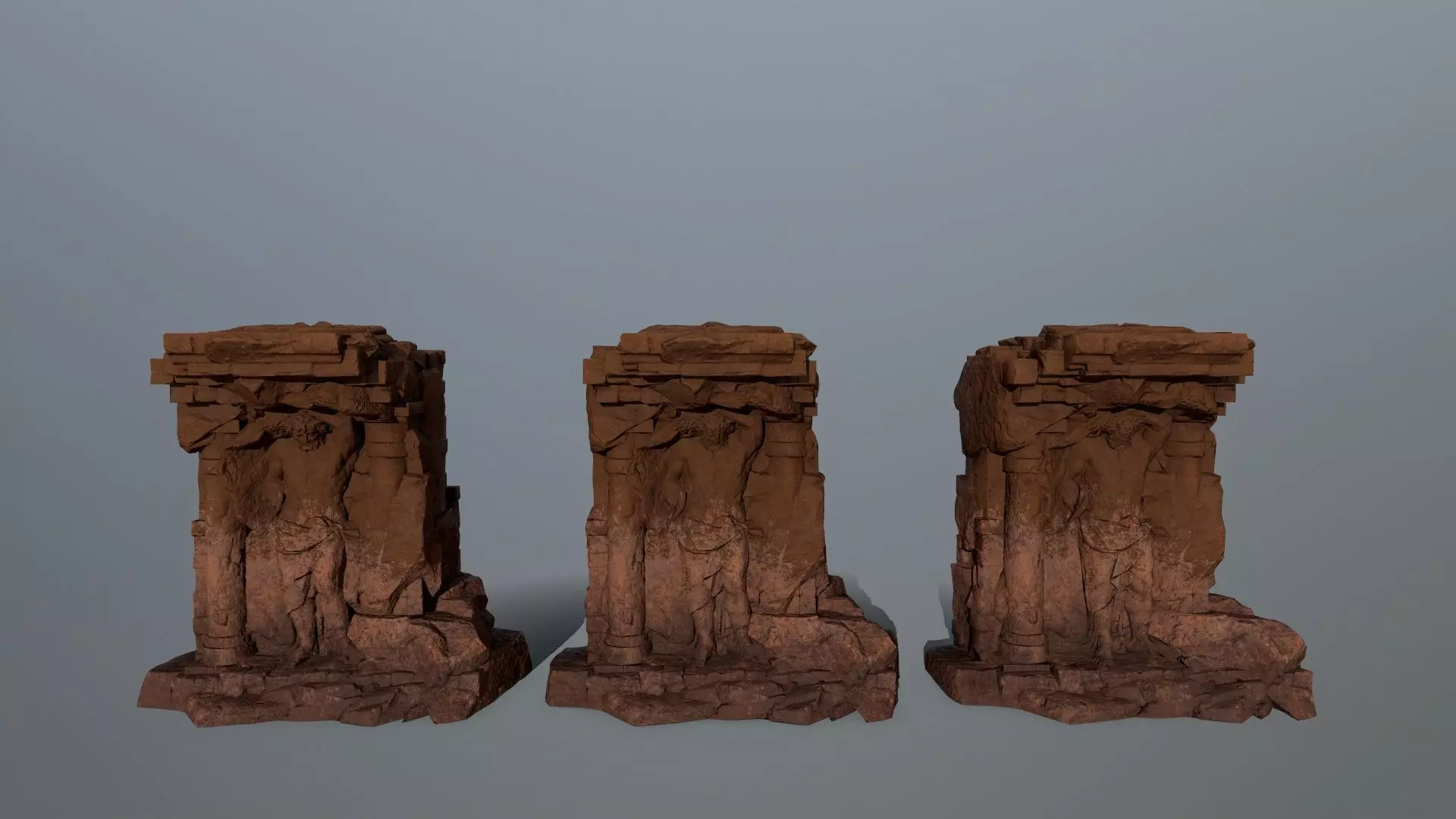 statue 2 stone Low-poly 3D model_0