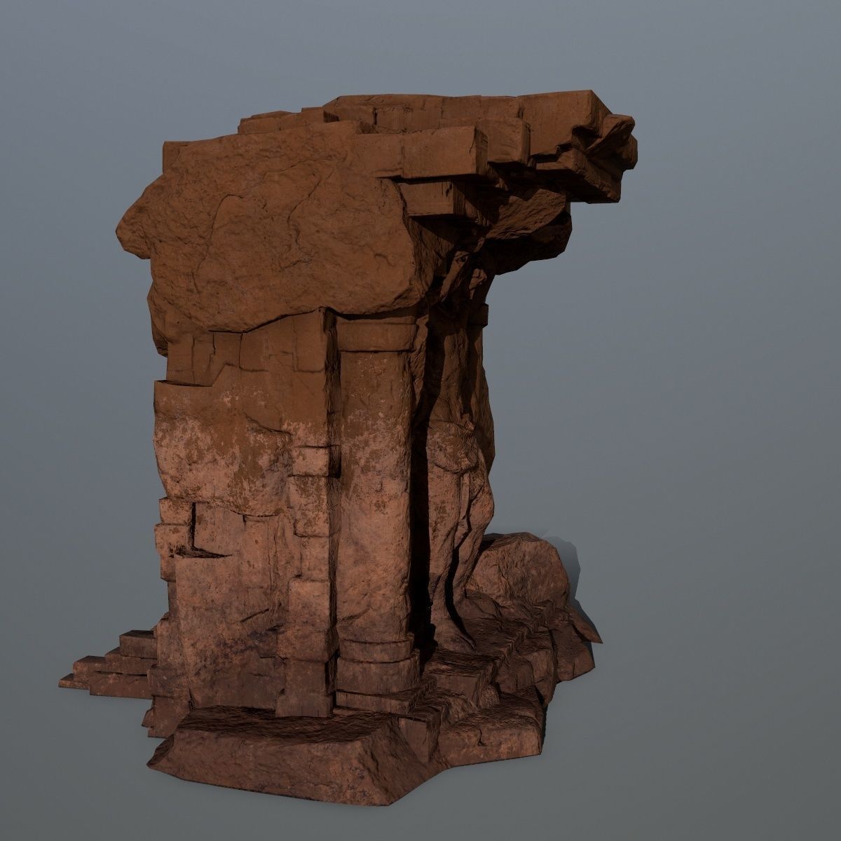 statue 2 stone Low-poly 3D model_3