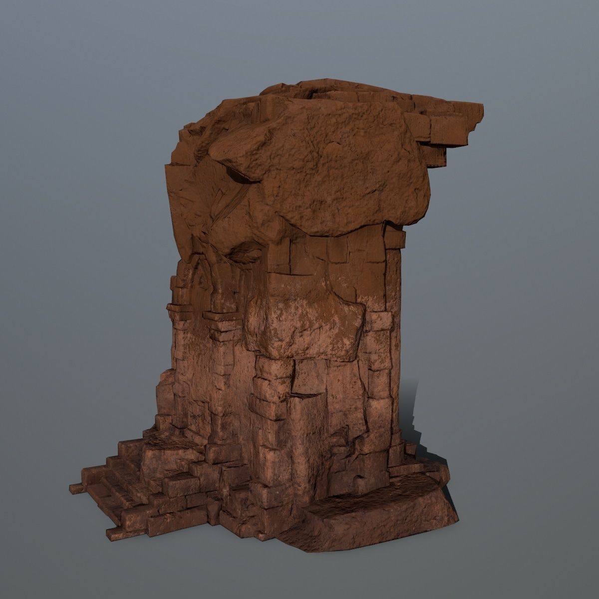 statue 2 stone Low-poly 3D model_4