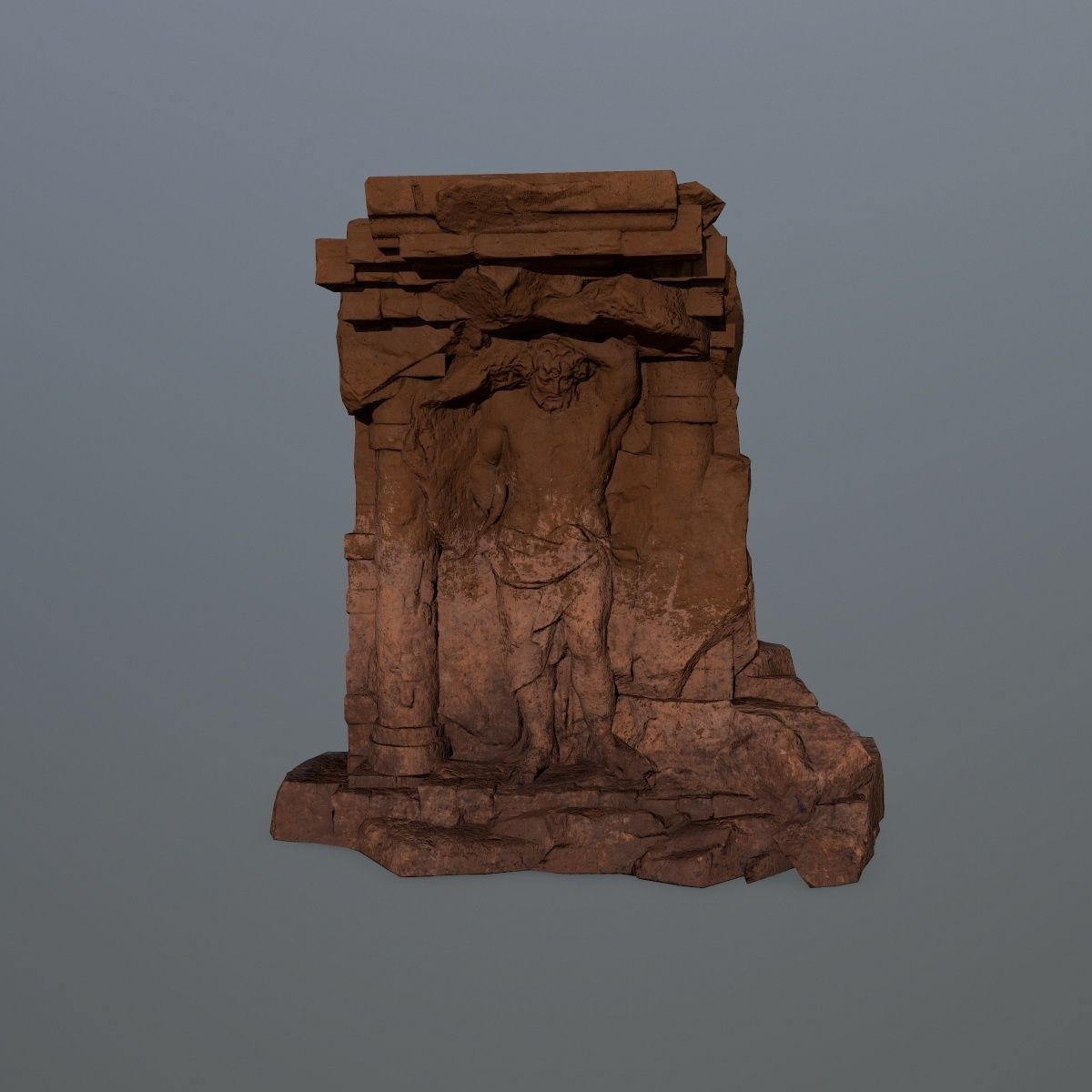 statue 2 stone Low-poly 3D model_10