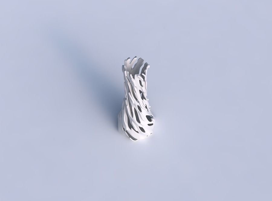 Vase twisted squeezed hexagon with smooth cuts and bulges 3D print model_1