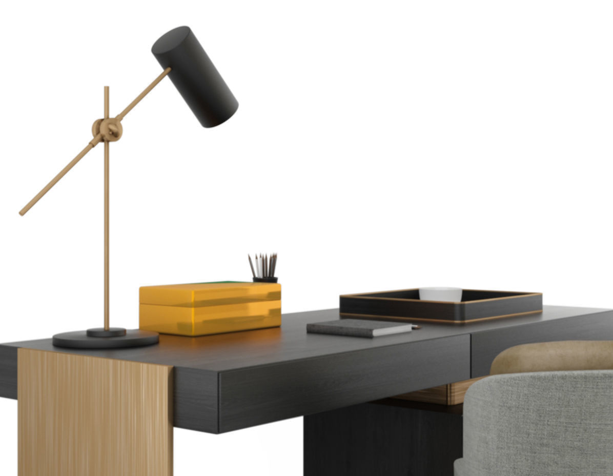 Minotti carson writing table 3D model_3