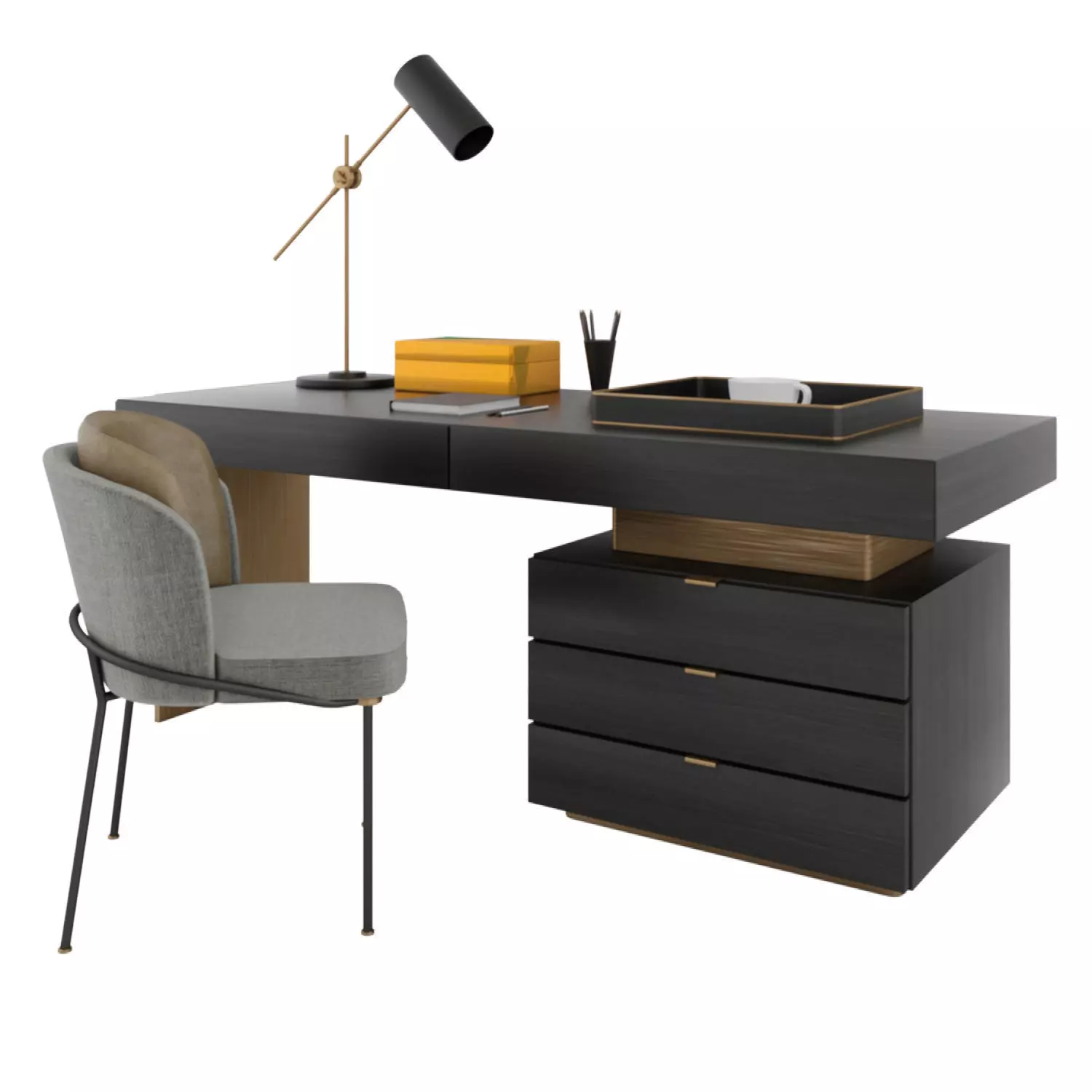 Minotti carson writing table 3D model_0