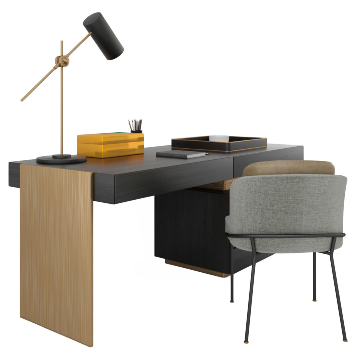 Minotti carson writing table 3D model_1