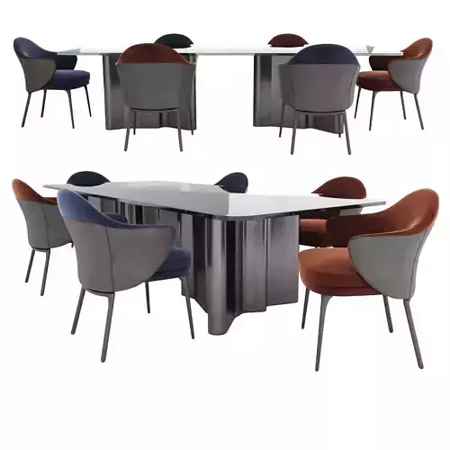 Angie chair and Lou table 3D model