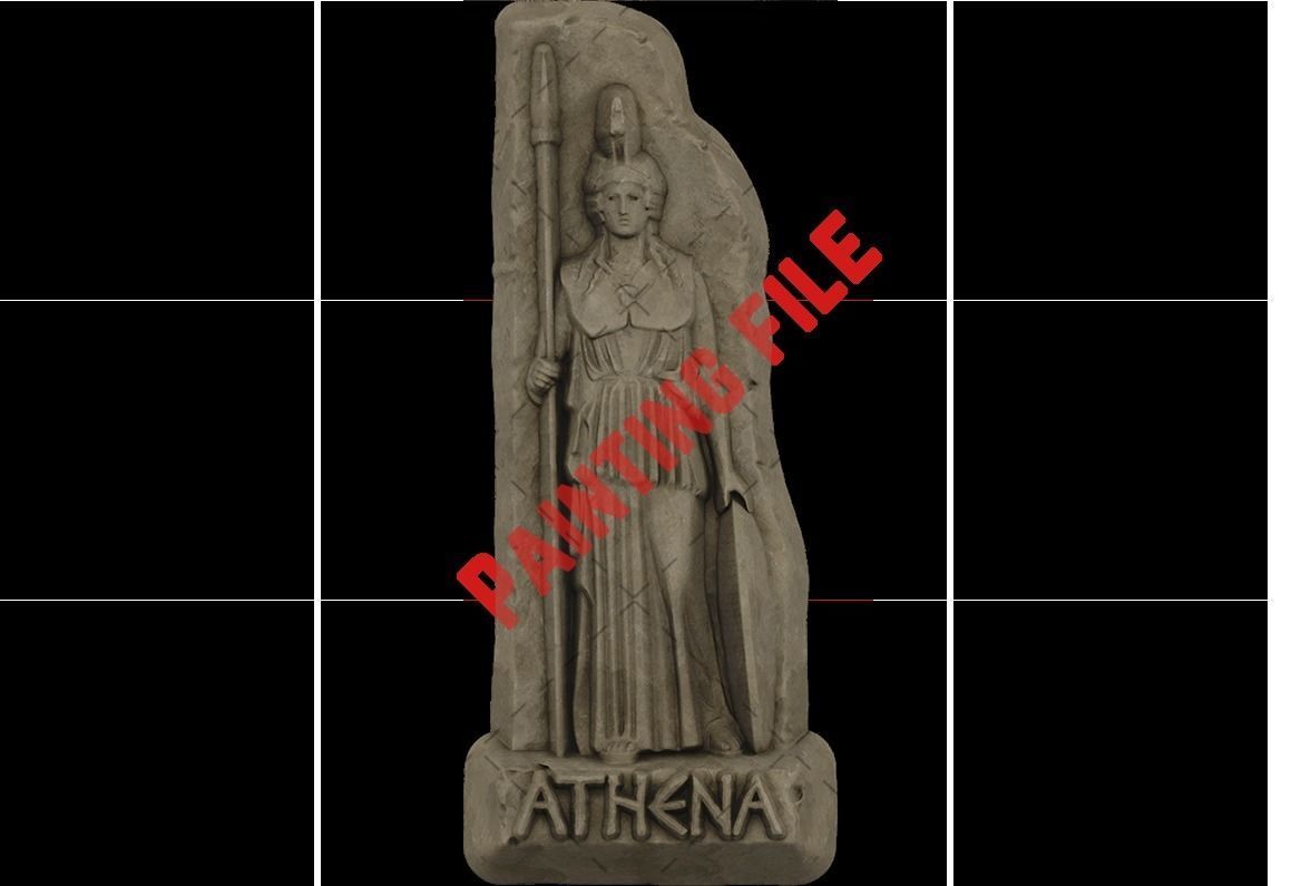 Athena bas relief 3D print model_3
