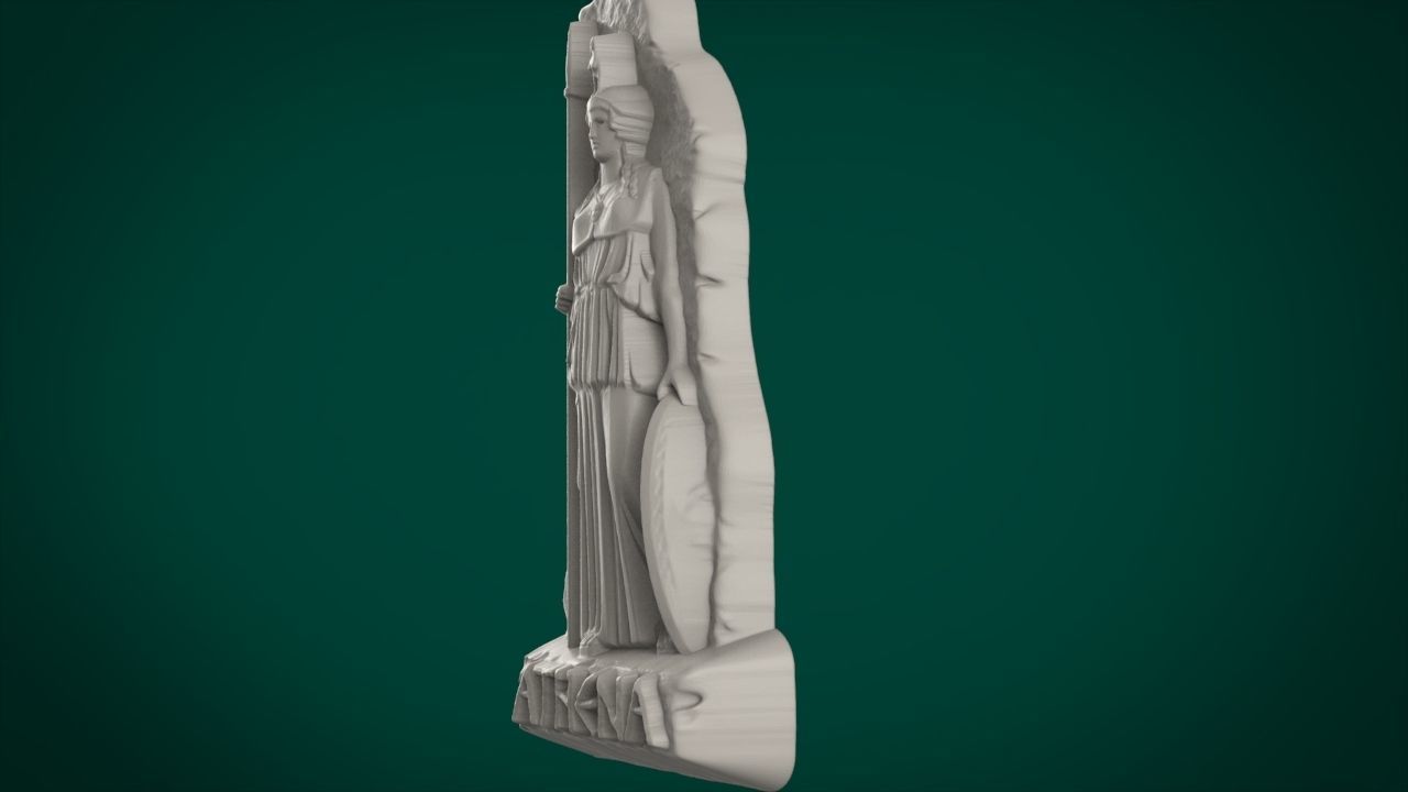 Athena bas relief 3D print model_2