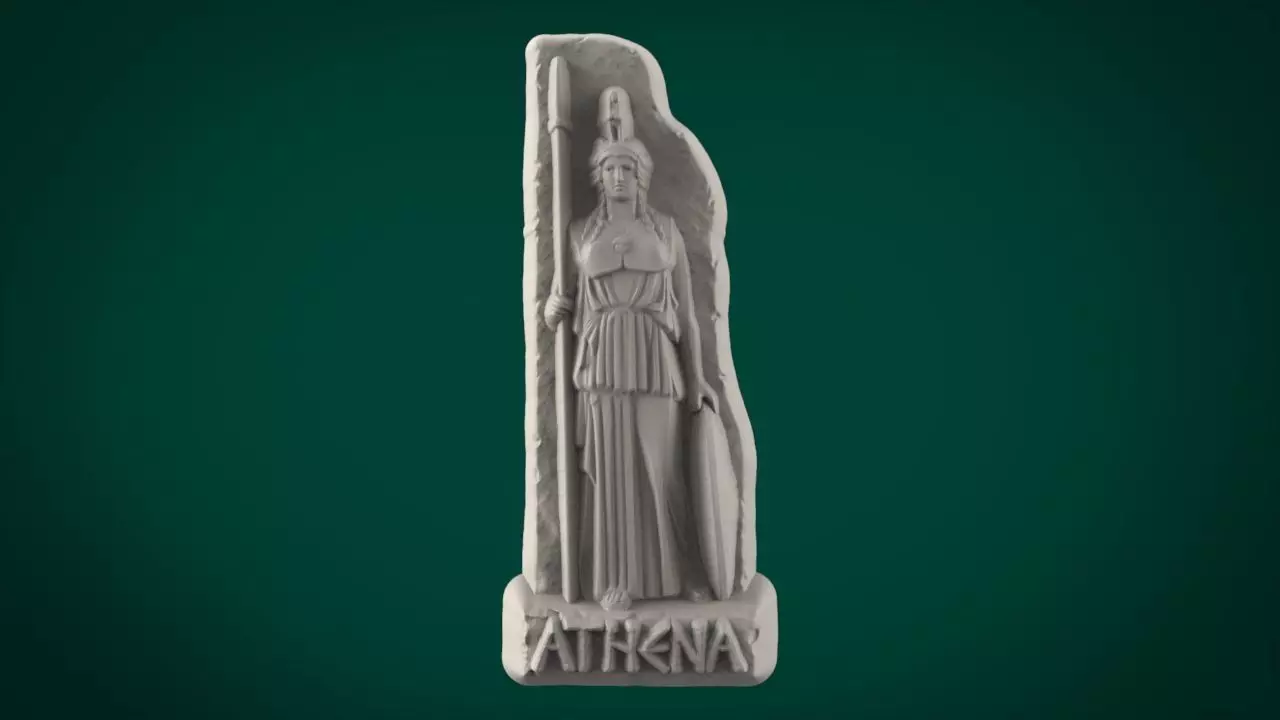 Athena bas relief 3D print model_0
