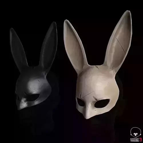 Stylized Bunny Mask Low-poly 3D model