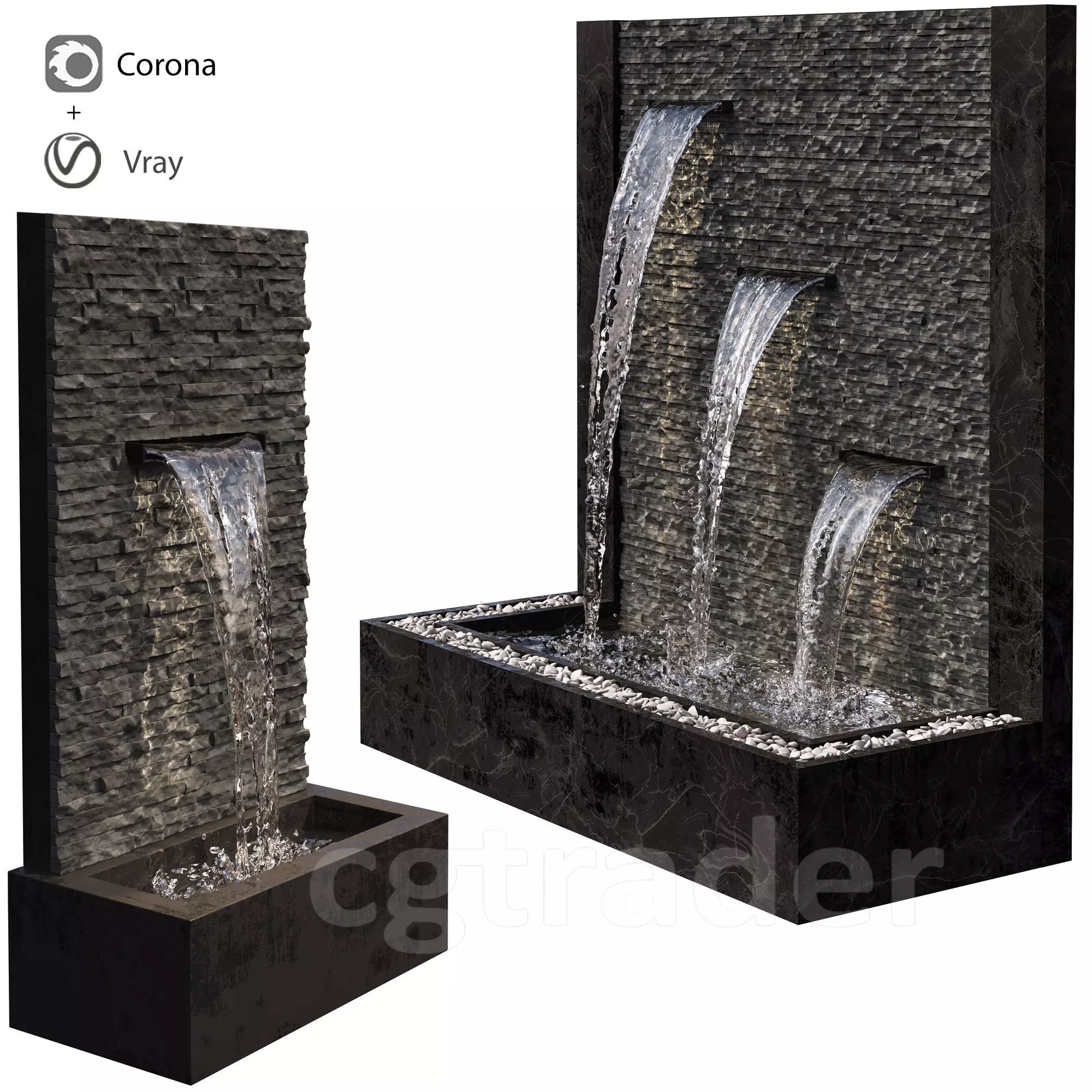 Wall Fountains 3D model_0
