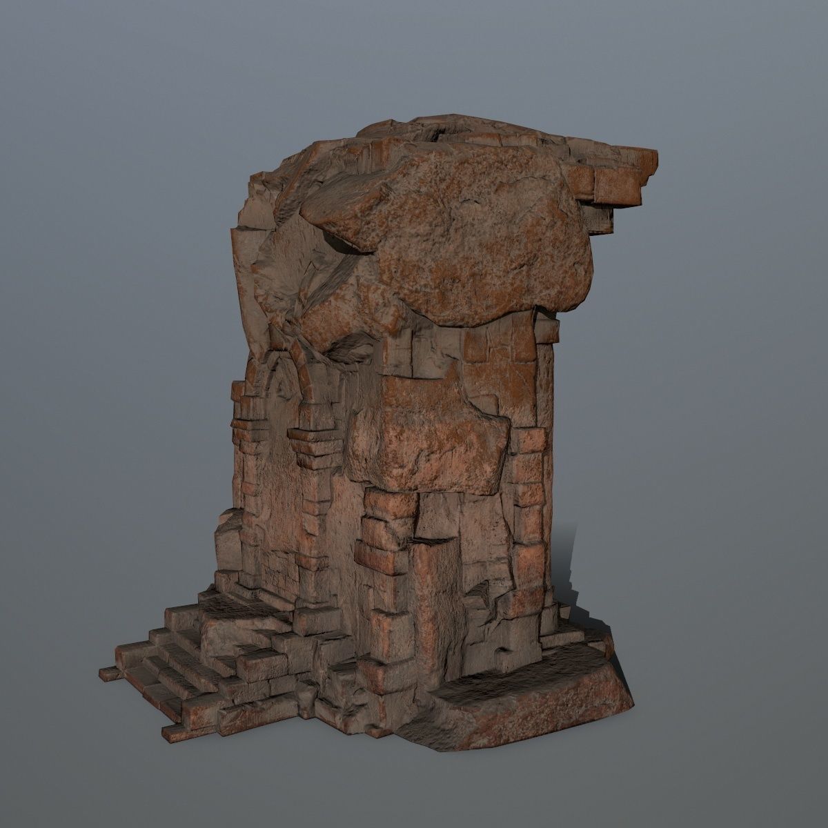 statue 2 stone structure Low-poly 3D model_4