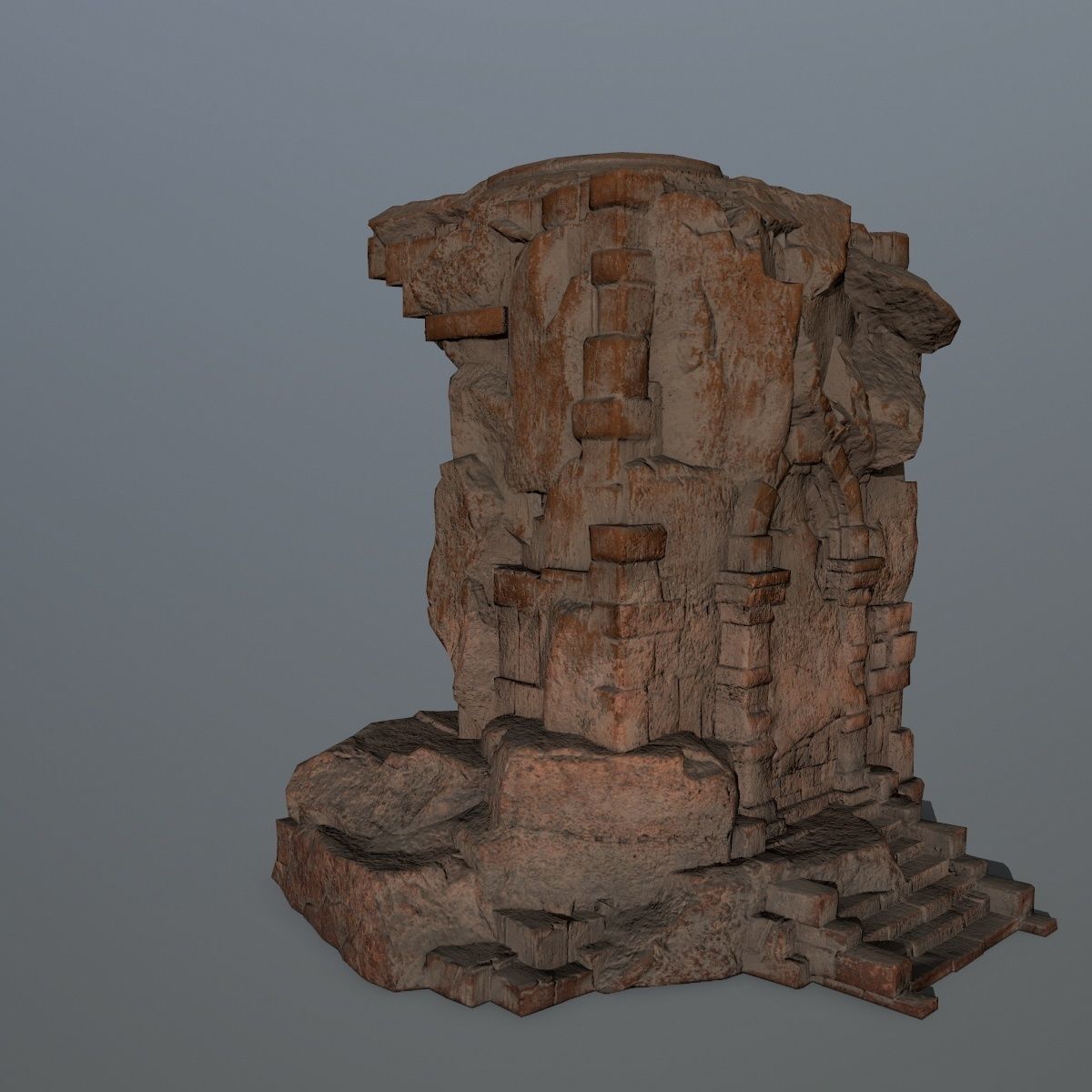statue 2 stone structure Low-poly 3D model_6