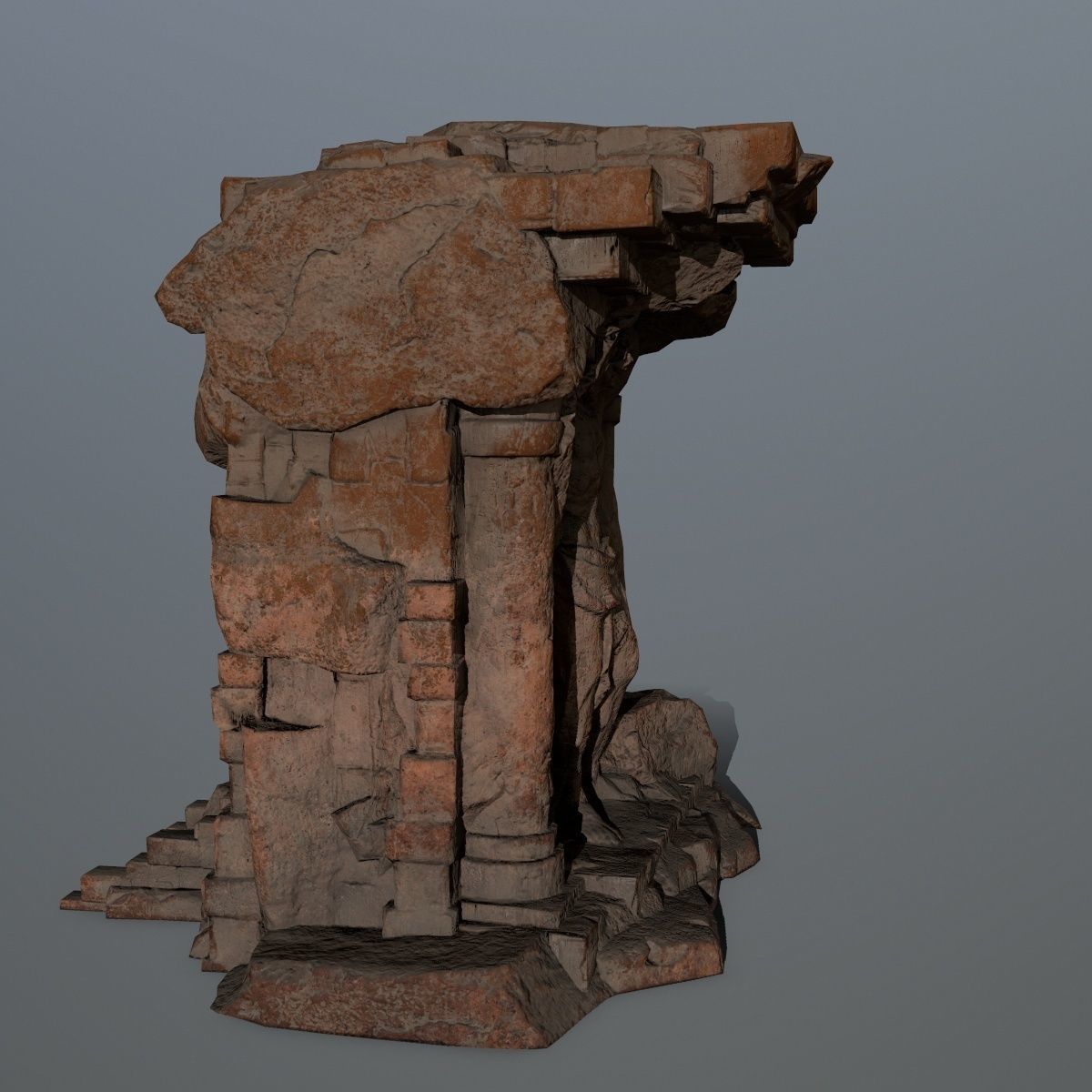 statue 2 stone structure Low-poly 3D model_3