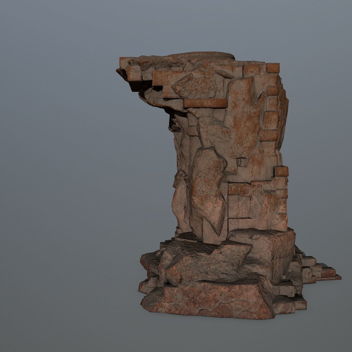 statue 2 stone structure Low-poly 3D model_7