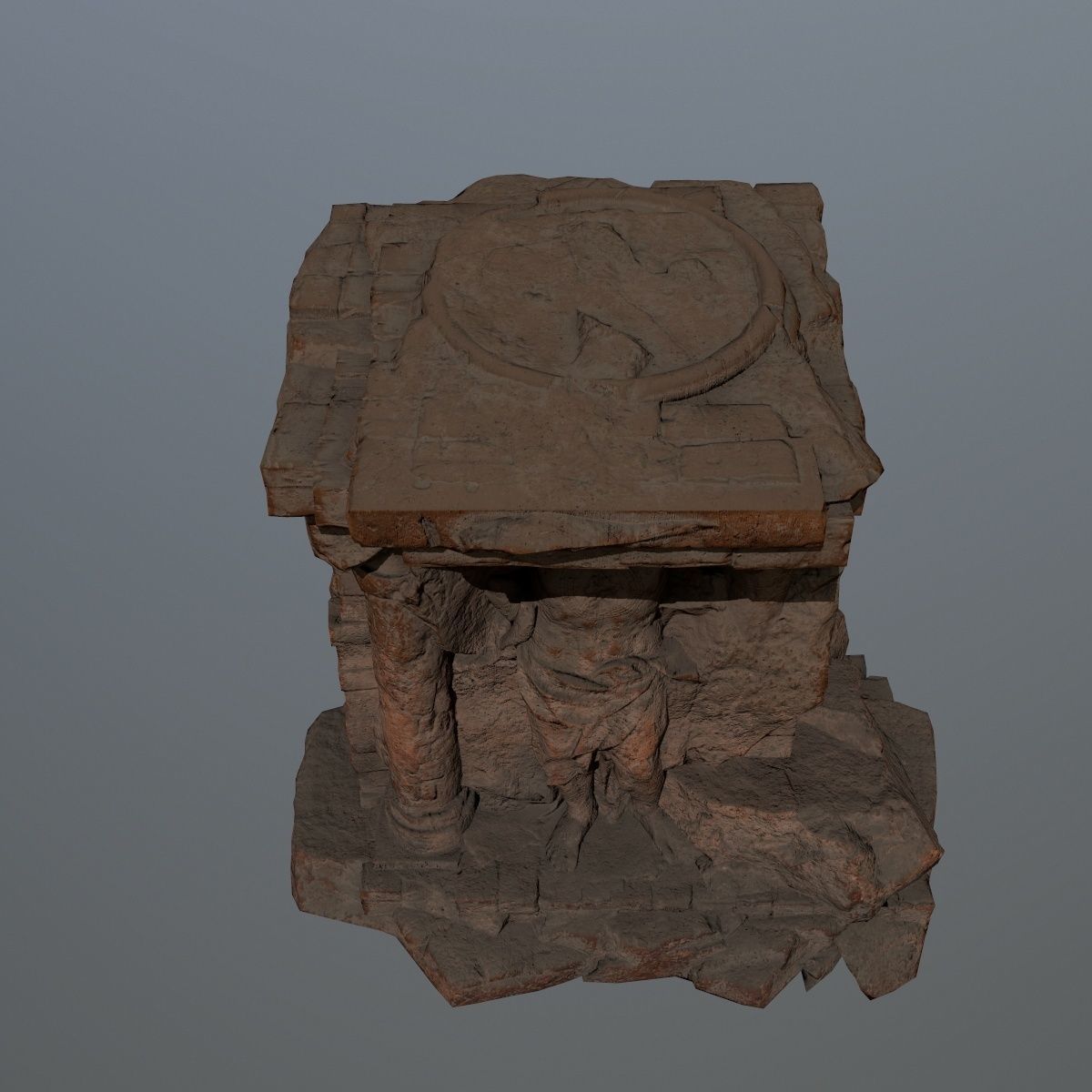 statue 2 stone structure Low-poly 3D model_10