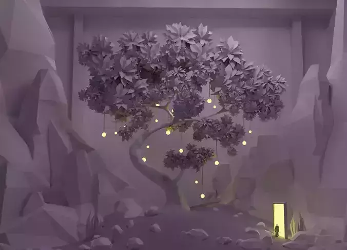 Stylized Tree Low-poly 3D model