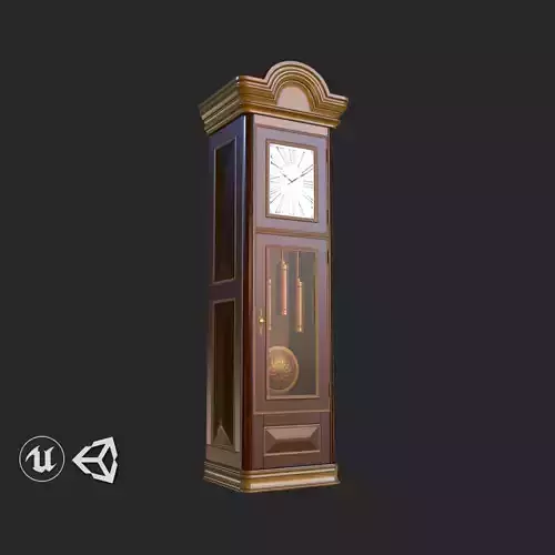 Vintage Furniture Clock PBR Game Ready