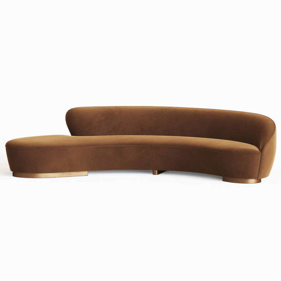 Freeform Curved Sofa With Arm Vladimir Kagan 3D model_1