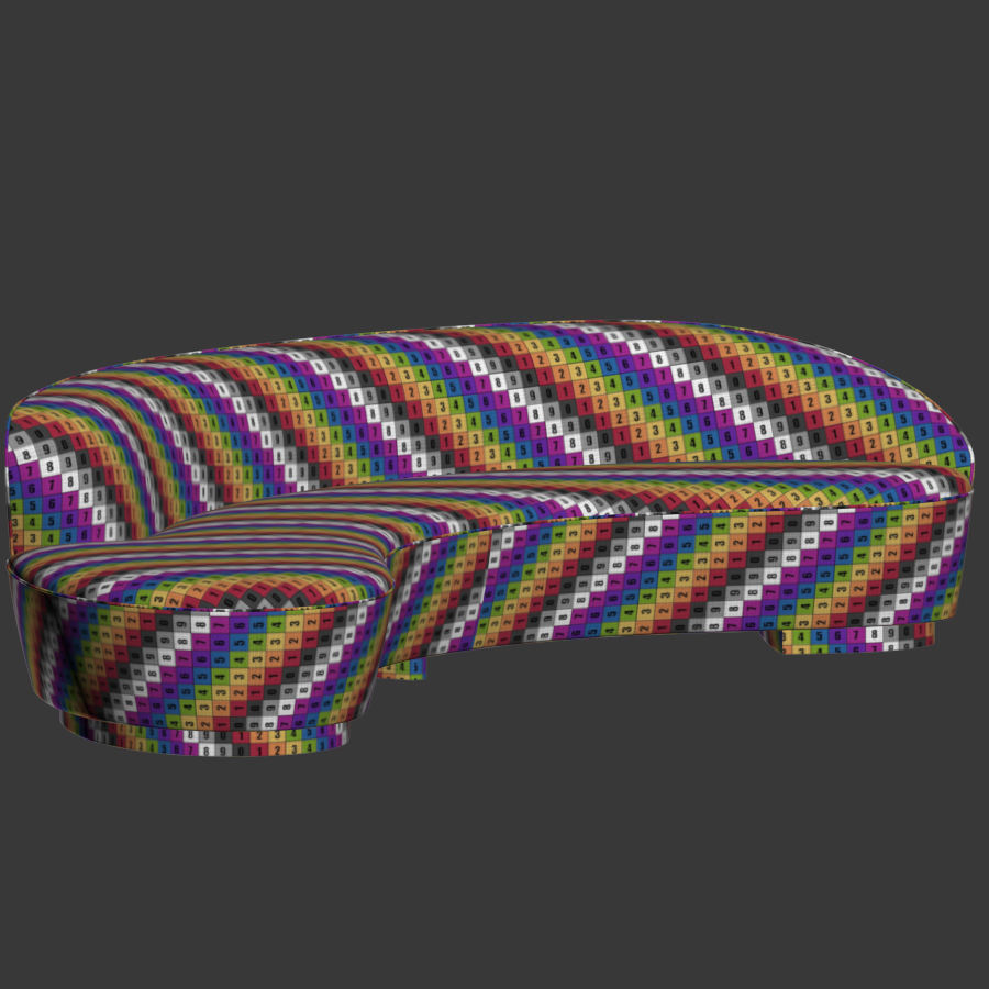 Freeform Curved Sofa With Arm Vladimir Kagan 3D model_4