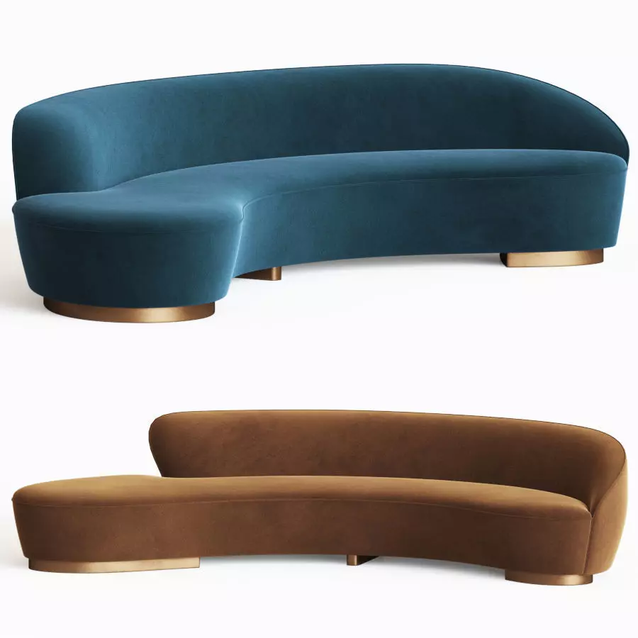 Freeform Curved Sofa With Arm Vladimir Kagan 3D model_0
