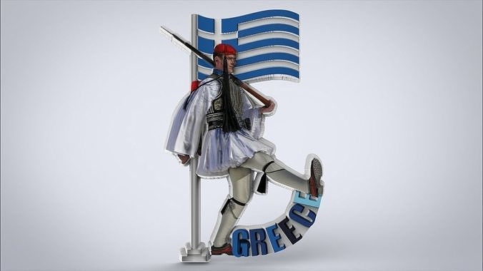 Greek Souvenir Fridge Magnet Evzones 3D print model