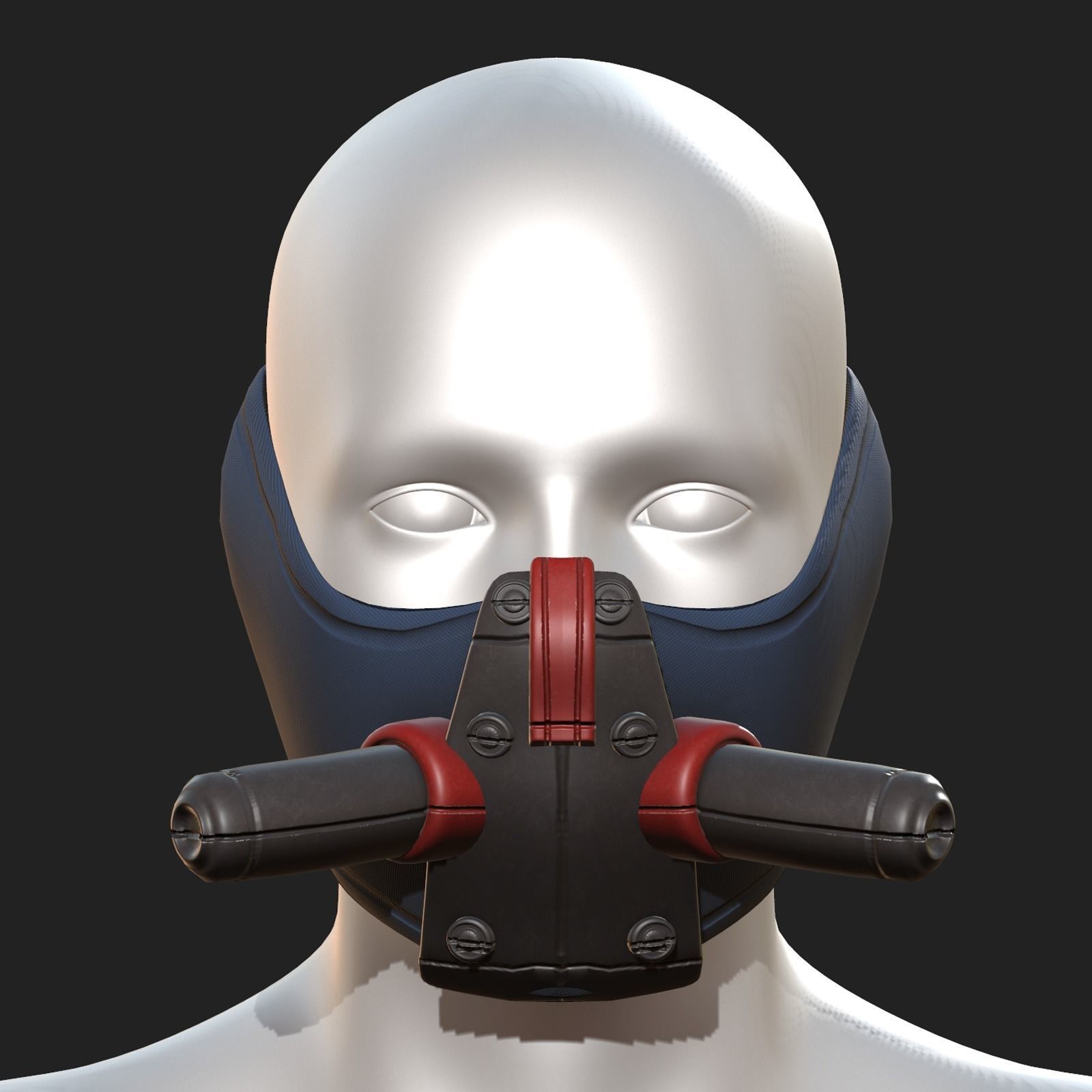 Gas mask respirator scifi futuristic Low-poly 3D model_2
