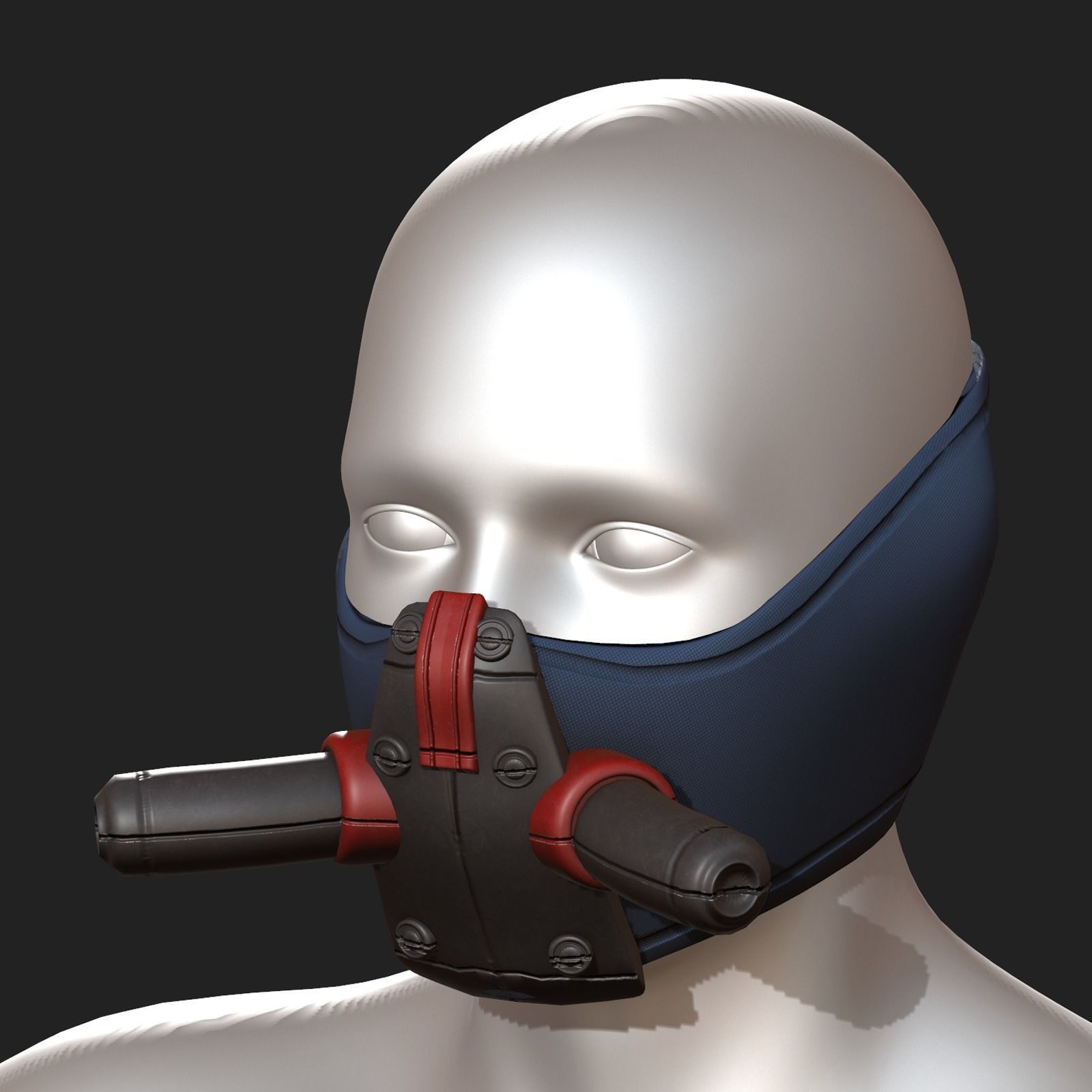 Gas mask respirator scifi futuristic Low-poly 3D model_1