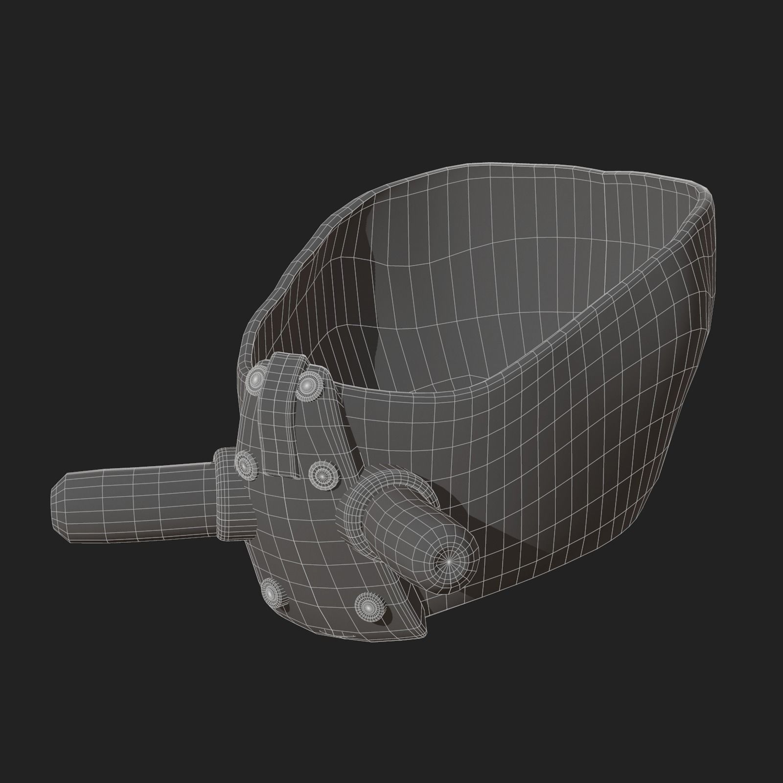 Gas mask respirator scifi futuristic Low-poly 3D model_11