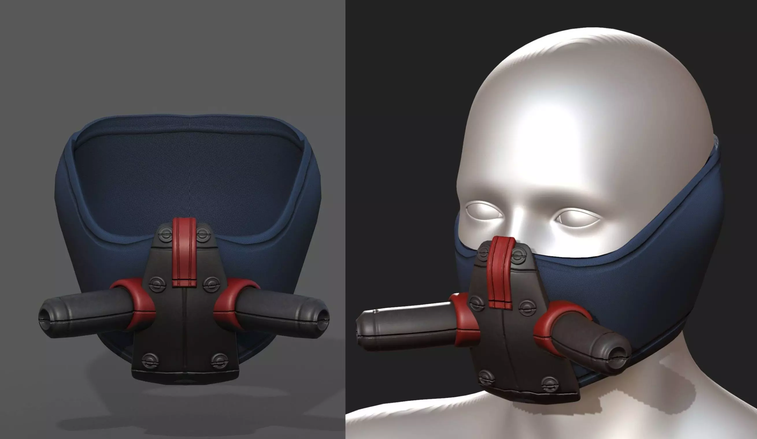 Gas mask respirator scifi futuristic Low-poly 3D model_0