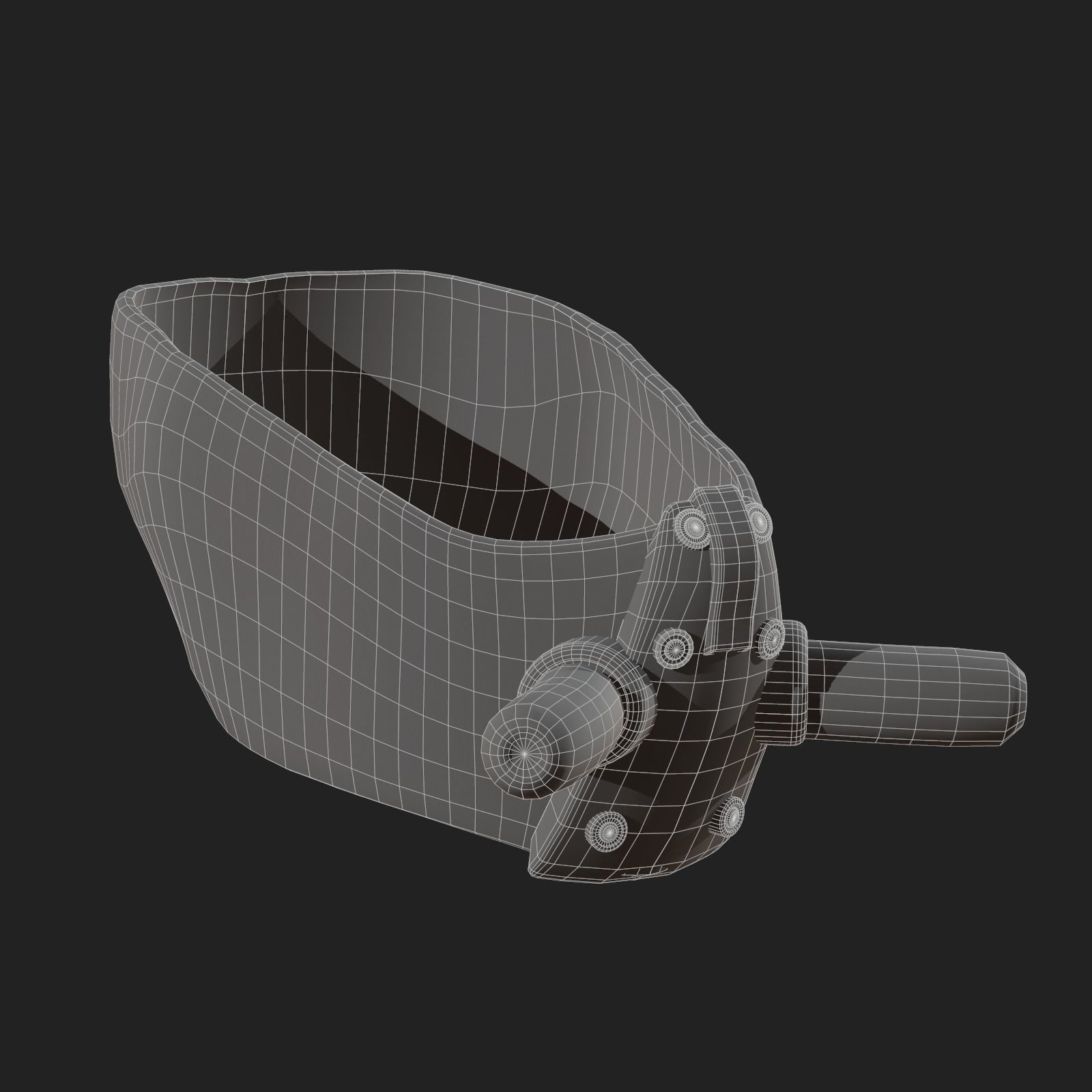 Gas mask respirator scifi futuristic Low-poly 3D model_10