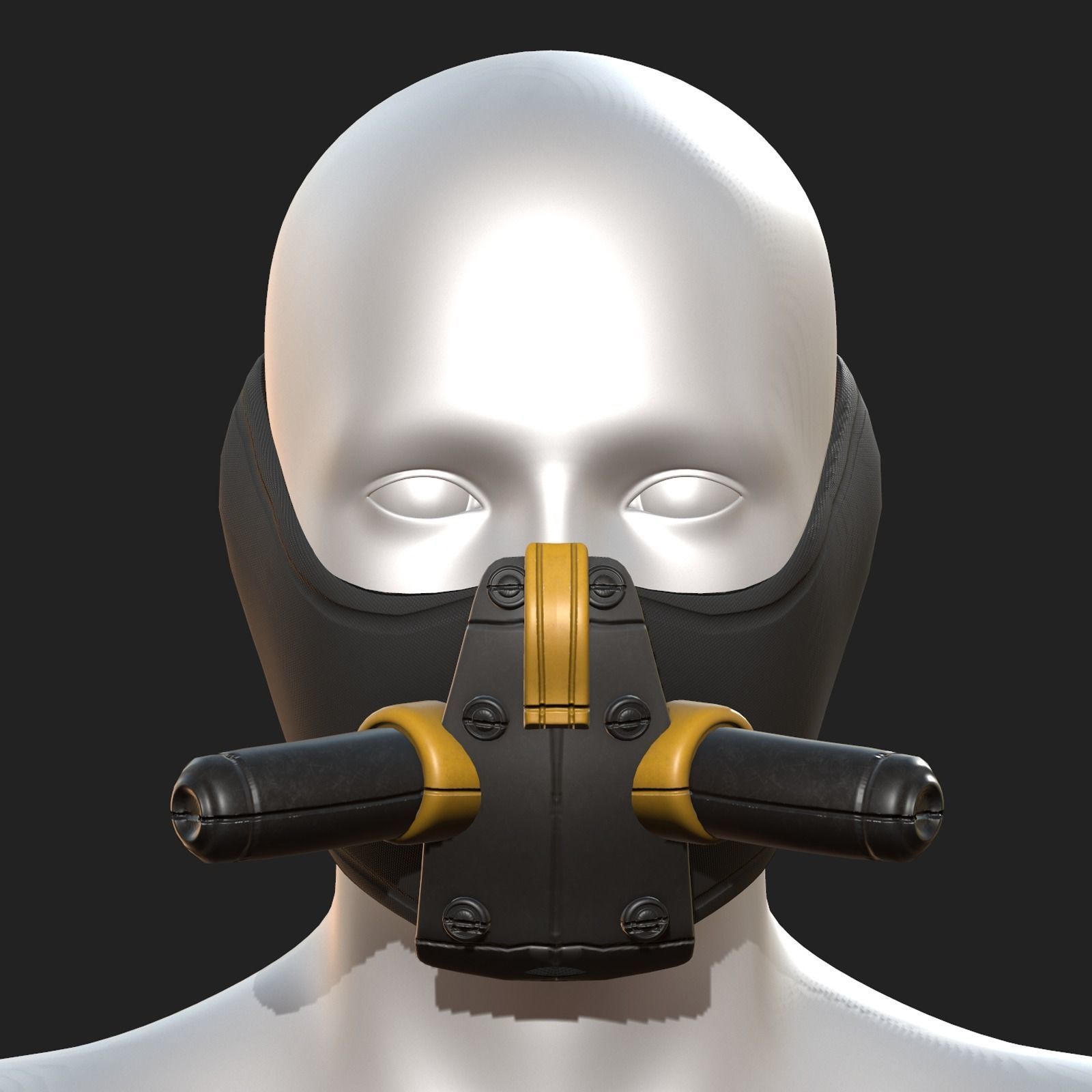 Gas mask respirator military combat  Low-poly 3D model_1