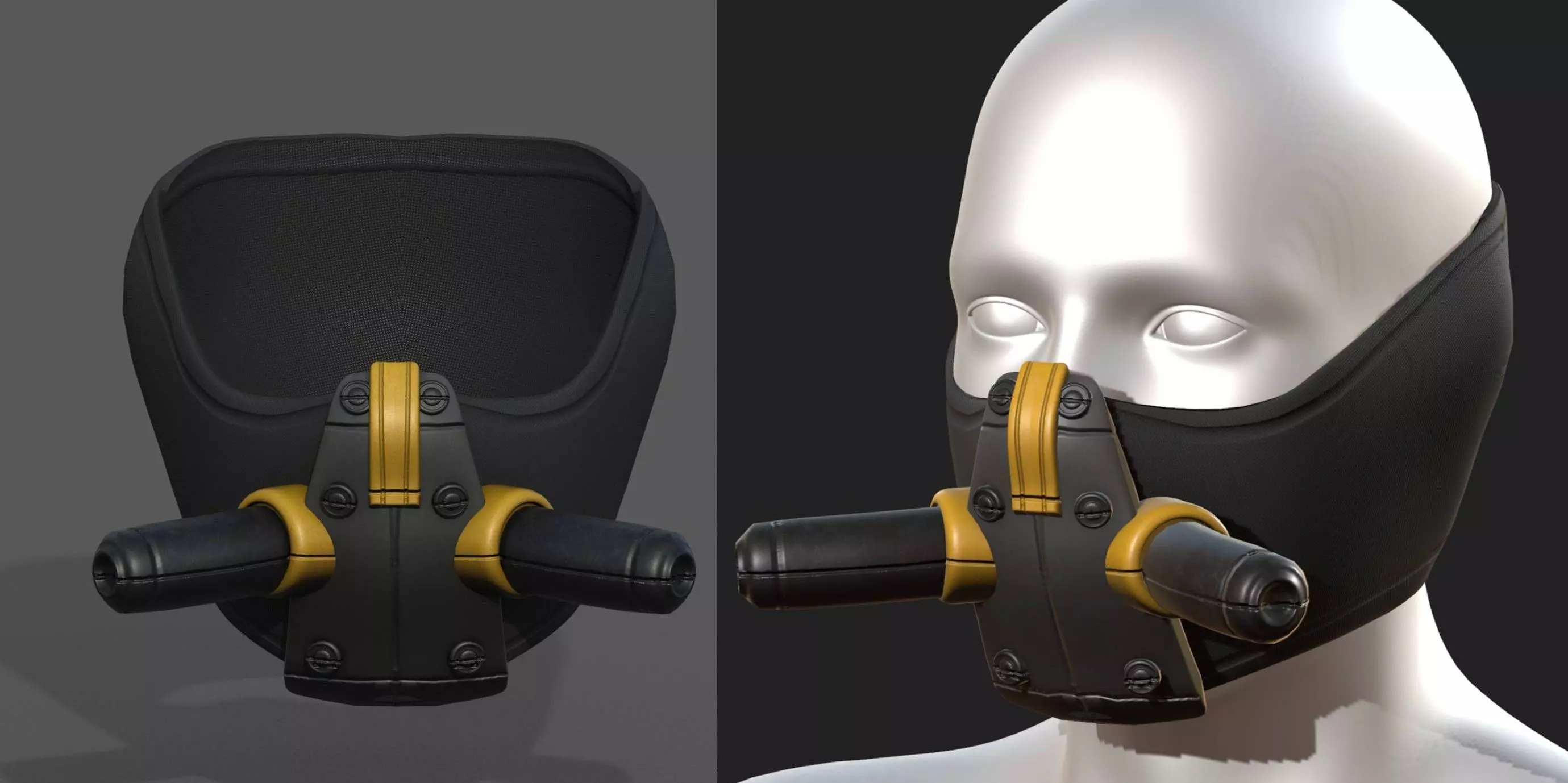 Gas mask respirator military combat  Low-poly 3D model_0
