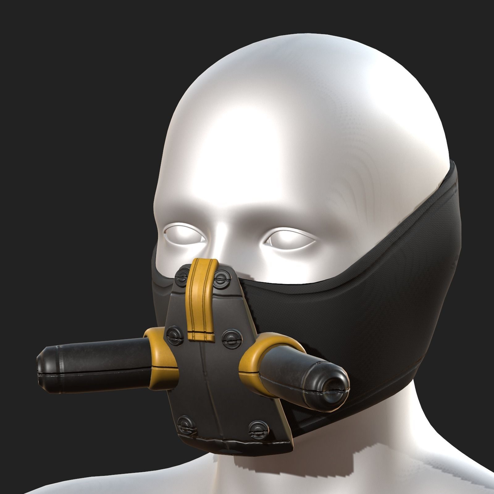 Gas mask respirator military combat  Low-poly 3D model_2