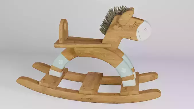 Wooden rocking horse
