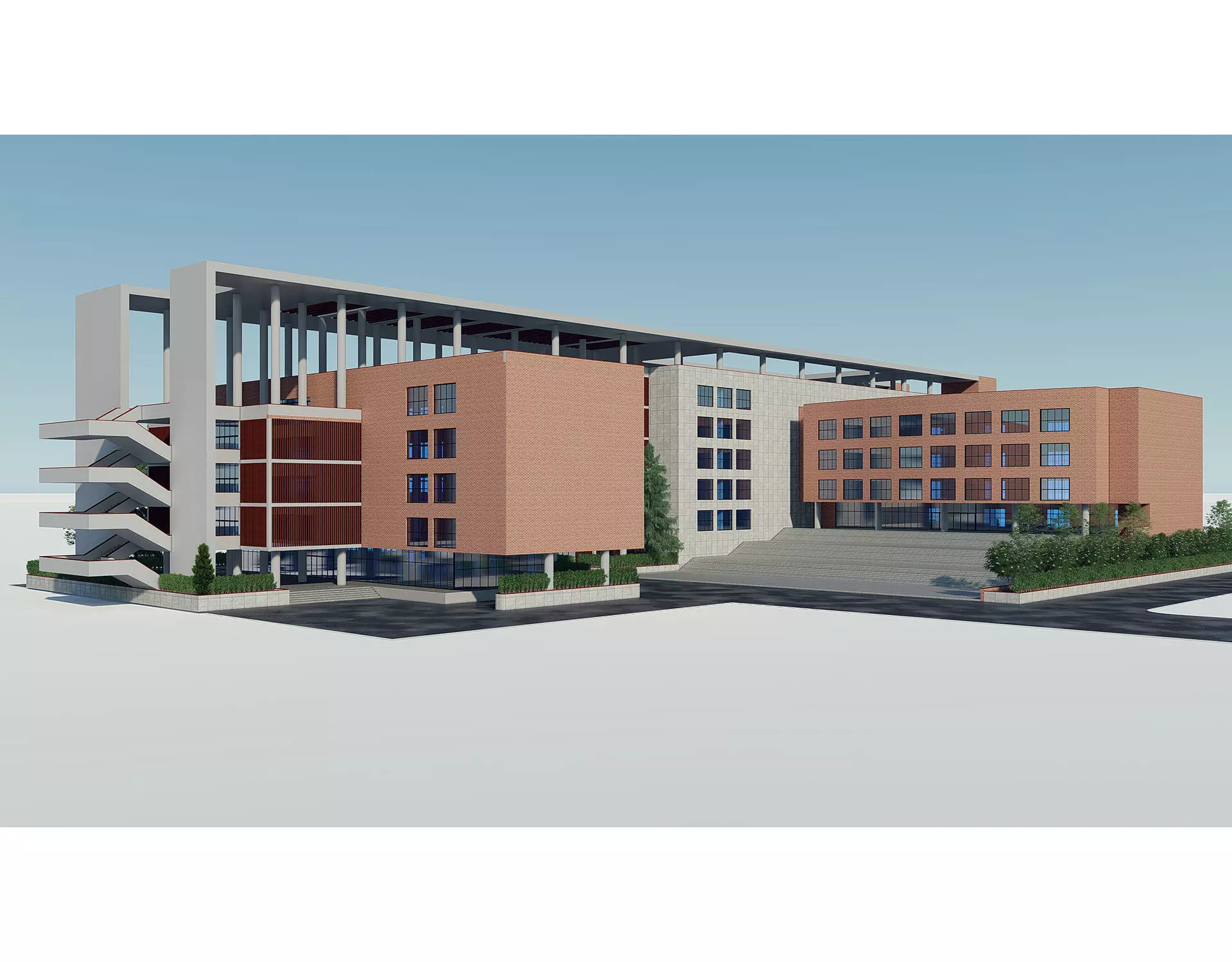 Brick Building 1 3D model_0