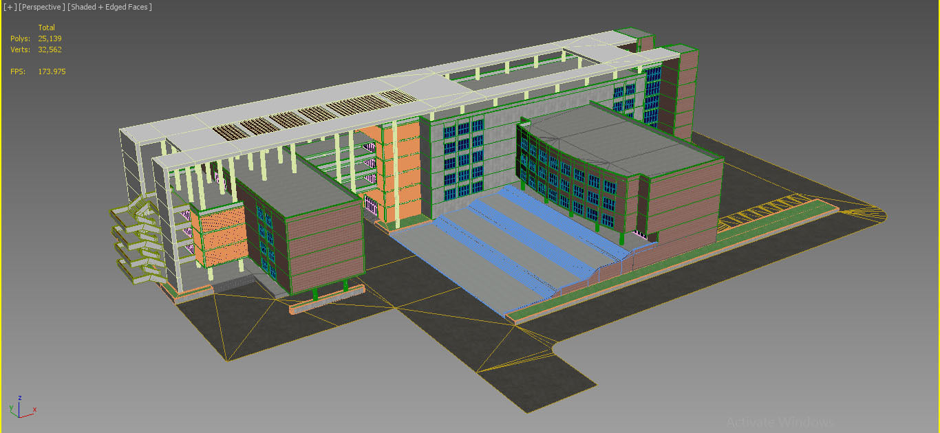 Brick Building 1 3D model_10
