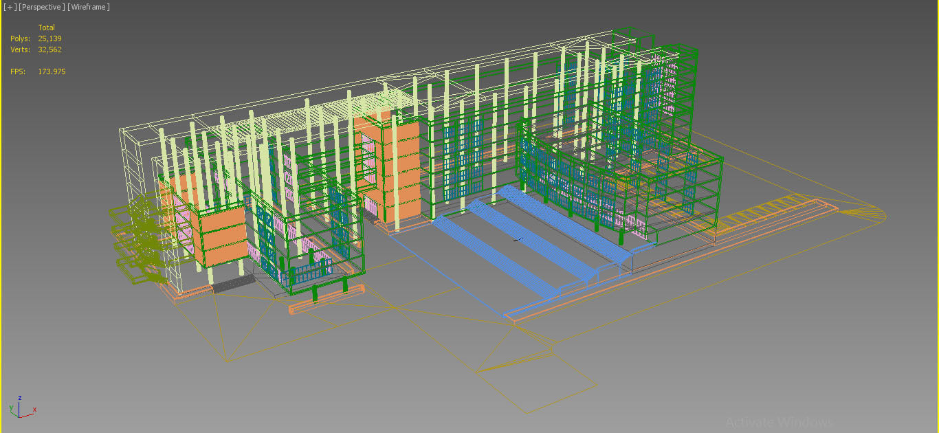 Brick Building 1 3D model_9