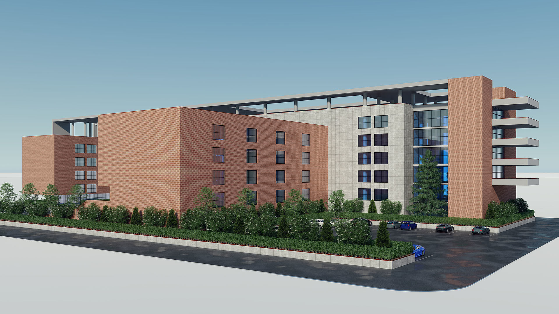 Brick Building 1 3D model_1