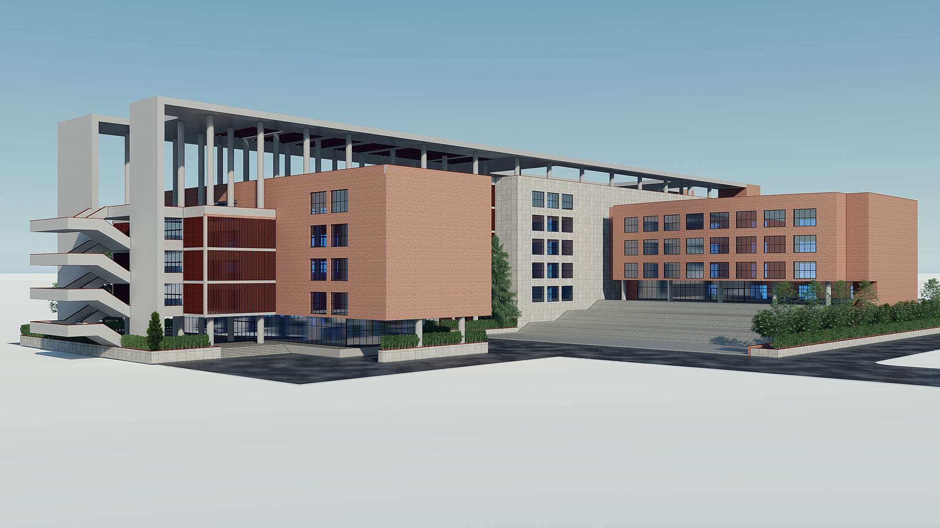 Brick Building 1 3D model_4